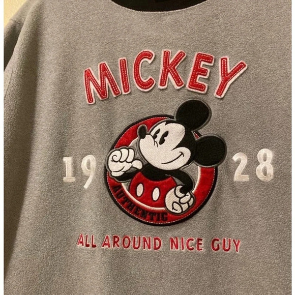 Disney Mickey Mouse 1928 gray fleece Sz M - Picture 3 of 5